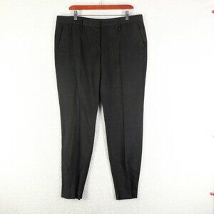 Peachoo Krejberg Dress Pants Womens 44 Black Slim Fit Trousers Viscose Linen